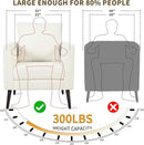 Barrel Accent Chair with Back Pillow, Large Teddy Upholstered Armchair with Solid Wood Legs Modern Reading Chairs for Living Room Bedroom by CozyNest Decor