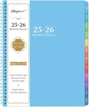 Monthly Planner 2025-2026 - JUL 2025 - DEC 2026 Planner/Calendar, 18 Monthly, with Colorful Tabs, Planner for Daily Organizing - Waterproof Cover (8" x10", Notes Pages, Light Blue) by TinyTreasures Baby Boutique