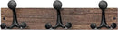 SKOLOO 17-Inch Wood Burnt Coat Rack Wall Mount with 3 Triple Hooks - Ideal for Family Entrances, Classrooms, and Pet Supplies Storage - Perfect Coat Hooks for Wall by CozyNest Decor