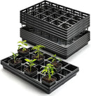 24 Cell Nursery Pots Trays (17"x11"x2") with Plastic Flat Seed Starter Trays, Durable Carrying Seedling Starter Tray, Reusable Planting Trays for Holding 2.7 inch Nursery Pots, 3 Sets Combo by GreenHaven Gardens