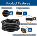 1.25 Inch Pond Tubing, 1-1/4 Dia ID Corrugated Water Pipe, 20 Feet Length Flexible PVC Hose Pipe with Pipe Fittings, Aquarium, Pond Waterfall, Garden Pond Pump Drainage Tube Black by GreenHaven Gardens