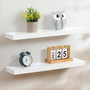 Fun Memories Handcrafted European Pine Floating Shelves - Natural Rustic Wooden Wall Shelf Set of 2-24 Inch Storage Shelf Display Shelf for Kitchen Bathroom Living Room Bedroom Farmhouse - White by CozyNest Decor