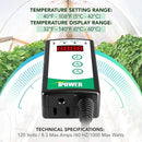 iPower 40-108 Degrees Fahrenheit Digital Heat Mat Thermostat Controller and 20" x 20" Hydroponic Seeding Warm Pad Plant Starting Kit Combo by GreenHaven Gardens