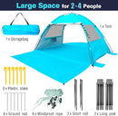 DLUCKY Beach Tent for 1/2/3/4/5/6 Person,Anti-UV Portable Sun Shade ShelterUPF 50+,Both Sides Extendable Floor,Extendable Awning,with 2 Ventilating Mesh Windows,Lightweight & Easy Setup. by TinyTreasures Baby Boutique