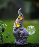 Solar Gnome Statue for Garden Decor: Outdoor Sculpture for Yard Lawn Porch Balcony Patio - Ideal Gift for Lover Mom Women Grandma by GreenHaven Gardens