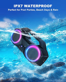 Bluetooth Speaker 80W(Peak)Loud with Bass, 20H Playtime, IPX7 Waterproof, RGB Lights, TWS, Large Portable Wireless Speakers for Outdoor, Home, Party, Pool, Beach, Tailgating, Gym, Work, Gifts (Black) by TinyTreasures Baby Boutique
