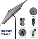 SUNVIVI OUTDOOR Patio Umbrella, 6.5' x 10' Rectangular Patio Umbrella, Metal Pole Square Outdoor Umbrella with Crank and Push Button Tilt, 6 Steel Ribs, Polyester Canopy by GreenHaven Gardens