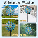 Viveta Wind Spinners,18 * 81" Large Outdoor Wind Spinner,Double-Side Wind Sculpture with 4 Sturdy Stake,Metal Windmill for Yard and Garden by CozyNest Decor