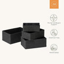LA JOLIE MUSE Storage Baskets Set 4 - Sturdy Woven Paper Rope Decorative, Stackable Wicker Baskets for Makeup Closet Bathroom Bedroom (Ebony Black) by TinyTreasures Baby Boutique