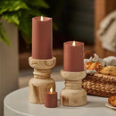 Luminara Outdoor Votive Flameless LED Candle, Baked Clay 2" x 3.2", Moving Flame Battery Operated Timer Remote Ready IPX4 Matte Plastic Finish by GreenHaven Gardens