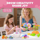 windpaint Toys for Girls 3 4 5 6 7 8 9 10 Years Old, DIY Craft Kits for Kids, Fabric Flower Bouquets for Girls Gifts, Educational Learning Detective Toys for Toddler Kids,Birthdays Gifts (Pink) by TinyTreasures Baby Boutique