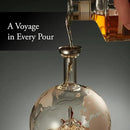 Whiskey Decanter Globe Set for Men with 4 Glasses, Bourbon, Rum, Scotch, Crystal Clear Decanter Sets - Whiskey Gifts for Men Dad Him (Globe Decanter) by CozyNest Decor