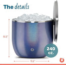 SNOWFOX XL Premium Vacuum Insulated Double Wall Stainless Steel Ice Bucket with Lid/Scoop,Bar Accessories,Large Elegant Party Bucket,Chills Several Bottles,Beautiful Entertaining Supplies,7 Liter,Blue by CozyNest Decor