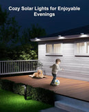 8 Pack White Solar Powered Gutter Lights Outdoor Decorative Waterproof 12 LEDs Yard Lamp for Lighting Fence, Railing, Outside Wall, Deck, Garden, Path, Backyard, Walkway, Patio, Holeless Installation by GreenHaven Gardens