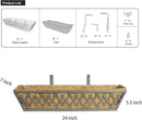 2 Pack 24 Inch Window Boxes Planters Railing Planter Box with Adjustable Brackets for Porch Fence Patio Balcony Hanging Flower Baskets with Coco Liners for Outdoor Garden Decor - Grey by GreenHaven Gardens