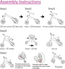 Ancaixin 3 in 1 Toddler Tricycles for 2-5 Years Old Girls and Boys with Adjustable Seat Detachable Pedal and Bell | Foldable Baby Balance Bike Riding Toys | Kids Birthday Christmas New Year Gift Pink by TinyTreasures Baby Boutique