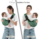 Baby Sling Carrier, Toddler Carrier Sling with Double Safety Buckle and Adjustable Shoulder Strap(7-30lbs), Baby Carriers One Size Fits All, Dark Green by TinyTreasures Baby Boutique