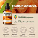 Kukka Frankincense Essential Oil for Face & Skin - 4 Fl Oz - 100% Pure Natural Frankincense Oil Made from Ethiopia Resin - A Holy & Woody Scent for Body Comfort, Aromatherapy & DIY Soap Making by CozyNest Decor