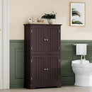 ChooChoo Bathroom Floor Cabinet, Modern Bathroom Storage Cabinet with 4 Doors and Adjustable Shelves, Freestanding Cupboard for Living Room, Espresso by CozyNest Decor
