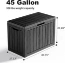 45 Gallon Resin Deck Box, Lockable Outdoor Storage Box for Patio Cushions Storage Furniture,Garden Tools, Pool Supplies, Weatherproof and UV Resistant（Black） by GreenHaven Gardens