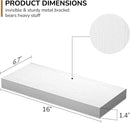 Fun Memories Floating Shelves - 16 Inch Rustic White Wall Shelf - Wall Mounted Shelves for Wall Decor Storage - Wooden Shelves with Invisible Brackets for Living Room, Bedroom, Kitchen, 2 Pack by CozyNest Decor