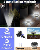 Solar Ground Lights Outdoor 26 Pack Waterproof, Upgraded Solar Garden Lights with 4 Side Light, Stainless Steel Solar Powered Disc Landscape Light for Walkway Pathway Lawn Yard Patio Deck-Cool White by CozyNest Decor