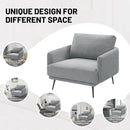 Oversized Accent Chair for Living Room Chairs Reading Arm Chair Comfy Modern Single Sofa Side Chairs with Metal Legs & Soft Cushion for Bedroom, Balcony,Waiting Room (Polyester, Grey) by CozyNest Decor