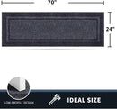 PURRUGS Dirt Trapping Door Mat 24" x 70", Non-Slip/Skid Machine Washable Entryway Rug, Shoes Scraper, Area Rug, Super Absorbent Welcome Mat for Muddy Wet Shoes and Paws, Bluish Grey & Charcoal by CozyNest Decor
