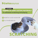 Cattasaurus Peekaboo Cat Cave, Extra Spacious for Multiple & Large Cats 12+ lbs, Scratch Detachable Beds for Indoor Cats, Washable Tunnel Bed, Comfy Cat Donut Tunnel (Light Gray+Dark Gray, Jumbo) by CozyNest Decor
