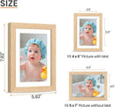 upsimples 5x7 Picture Frame, Natural Solid Wooden Picture Frames, Display 4x6 with Mat or 5 x 7 Without Mat, Wall or Tabletop, 1 Pack, Natural by CozyNest Decor