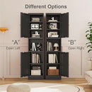 67" Tall Bathroom Storage Cabinet, Narrow Metal Floor Cabinet with 2 Doors and Adjustable Shelves, Freestanding Metal Locker for Laundry, Kitchen, Dining Room by CozyNest Decor