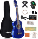 ADM Beginner Acoustic Classical Guitar 30 Inch Nylon Strings Wooden Guitar Bundle Kit for Kid Boy Girl Student Youth Guitarra Online Lessons with Gig Bag, Strap, Tuner, Extra Strings, Picks,Blue by TinyTreasures Baby Boutique
