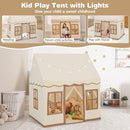 INFANS Kids Play Tent with Washable Mat Star Light Windows, Anti-Trip Large Playhouse Toys for Children Boys Girls, Indoor Outdoor Princess Tents Castle for Toddlers (Beige) by TinyTreasures Baby Boutique