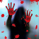 KUUQA 4 Pcs Bloody Handprint Clings Horror PVC Stickers Decals for Halloween Decorations by CozyNest Decor