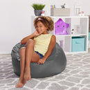 Posh Creations Structured Comfy Seat for Playrooms and Bedrooms, Large Bean Bag Chair, 100in Round Classic Bean Bag, Charcoal Gray by TinyTreasures Baby Boutique