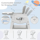 Xilingol 8 in 1 Convertible Baby High Chair W/Wheels, Baby Feeding Chair W/Adjustable Backrest & Removable Dual Tray, Building Block Table & Chair Set, HighChair for Babies & Toddlers (Grey) by TinyTreasures Baby Boutique