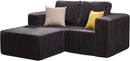 Hobestluk Modular Sectional Sofa Memory Foam Couch L Shape Sofa for Living Room Loveseat with Chaise Lounge Cloud Couch with Removable Cover (Stripe Grey, Loveseat with Chaise) by CozyNest Decor