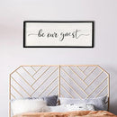 comurdyo Be Our Guest Wall Decor Sign 40”X15” Large Master Bedroom Above Bed Wall Decor Wood Framed Guest Room Sign Simple Rustic Farmhouse Over Bed Bedside Wall Art (Black) by CozyNest Decor
