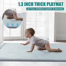 MABOZOO Extra Thick 1.3 Inch Baby Play Mat, 74 * 50 Inch Baby Floor Mat Memory Foam Playpen Pad for Babies, Toddlers, Infants, Playmat Crawling Cushion Activity Playmat for Indoor & Outdoor by TinyTreasures Baby Boutique