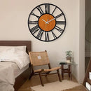 LEIKE 30" Oversized Large Wall Clocks,Silent,Non Ticking,Battery Operated Modern Round Big Wood Decorative Metal Wall Clock for Living Room, Bedroom,Kitchen,Farmhouse,Office Decor - Black,30 Inch by CozyNest Decor