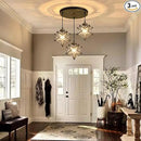 Glass Glam Chandelier Star Pendants Light Fixture Modern Elegant Ceiling Hanging Lights Included LED Warm Light Bulbs Oiled Bronze by CozyNest Decor