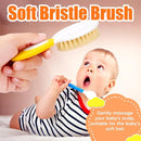 Baby Hair Brush and Comb Set, 4Pcs Baby Soft Bristles hairbrush Cradle Cap Brush Hair Comb for Newborns Toddlers Boys Girls (Yellow) by TinyTreasures Baby Boutique