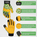 Cowhide Leather Thorn Proof & Puncture Resistant Gardening Gloves for Women, Touchscreen Compatible Working Gloves for Weeding, Digging, Planting, Gardening Gifts for Women (Green bellflowers, Medium) by GreenHaven Gardens