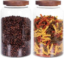 Large Glass Jar with Airtight Lid Set of 2 93 FL OZ(2750ml) glass canister set, Glass Food Containers Wooden Lid Suit for Kitchen Pantry for Flour, Tea, Coffee Beans, Sugar, Cookies(8.8 inch high) by CozyNest Decor