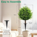 26.5" Artificial Cedar Topiary Ball Trees, Set of 2 UV Resistant Fake Evergreen Trees Shrubs Bushes Artificial Plants with Ground Spike Faux Cypress Plants for Indoor Outdoor Front Porch Garden by GreenHaven Gardens