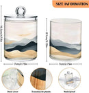 2 Pack Qtip Holder Organizer Dispenser Marble Mountain Bathroom Storage Canister Cotton Ball Holder Container for Cotton Pads/Swabs/Floss by CozyNest Decor