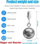 16 Pack Heavy Duty Curtain Weights for Outdoor, Stainless Steel Drapery Clip Keepping Curtain Panel Straight, Keep Outdoor Curtain Flag from Waving, Help Weigh Down Sun Curtain Tablecloth Garden Flag by GreenHaven Gardens