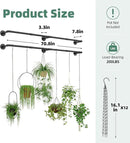 Plant Hanger Indoor with 12 Hanging Chains Hanging Planters for Indoor Plants Hanging Plant Holder Window Plant Rod Black Metal Shelves 70.8 Inch 2PCS Pot not Included by CozyNest Decor