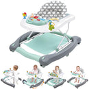 Foldable Baby 5-in-1 Activity Walker - Rocker, Activity Center, Bouncer, Seat Walker, Push Walker - Adjustable Speed Rear Wheels and Height Toys Ages 6-18 Months… (Mint Green) by TinyTreasures Baby Boutique