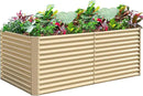 Land Guard 6x3x3ft Rectangular Galvanized Raised Garden Beds, Large-Capacity Metal Planter Box Outdoor, Durable Deep Raised Garden Bed 3ft Tall, Raised Beds for Gardening Vegetables, Cream Yellow by CozyNest Decor